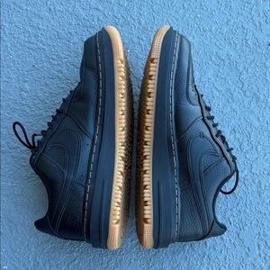 Nike Air Force 1 Men's Black Gum with Gold Features Sneakers